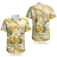 Aloha Hawaii Puakenikeni Couples Matching Short Sleeve Bodycon Dress and Hawaiian Shirt Hawaiian Lei Palaka Motifs Stylized Stamp LT14 - Polynesian Pride