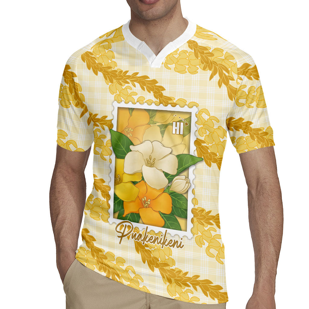 Aloha Hawaii Puakenikeni Rugby Jersey Hawaiian Lei Palaka Motifs Stylized Stamp LT14 - Polynesian Pride
