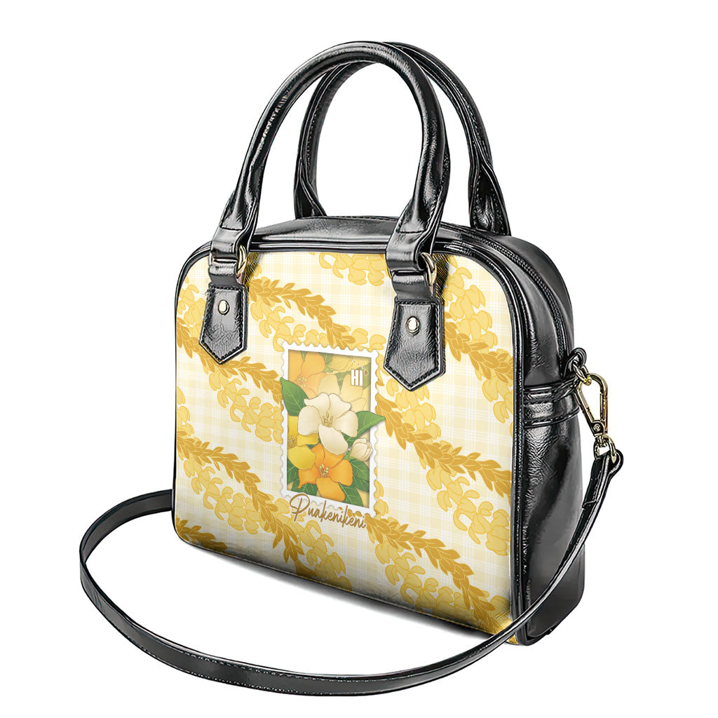 Aloha Hawaii Puakenikeni Shoulder Handbag Hawaiian Lei Palaka Motifs Stylized Stamp LT14 - Polynesian Pride