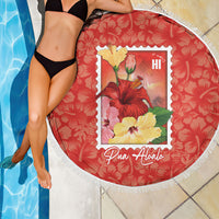 Aloha Hawaii Pua Aloalo Beach Blanket Hawaiian Hibiscus Flowers Stylized Stamp