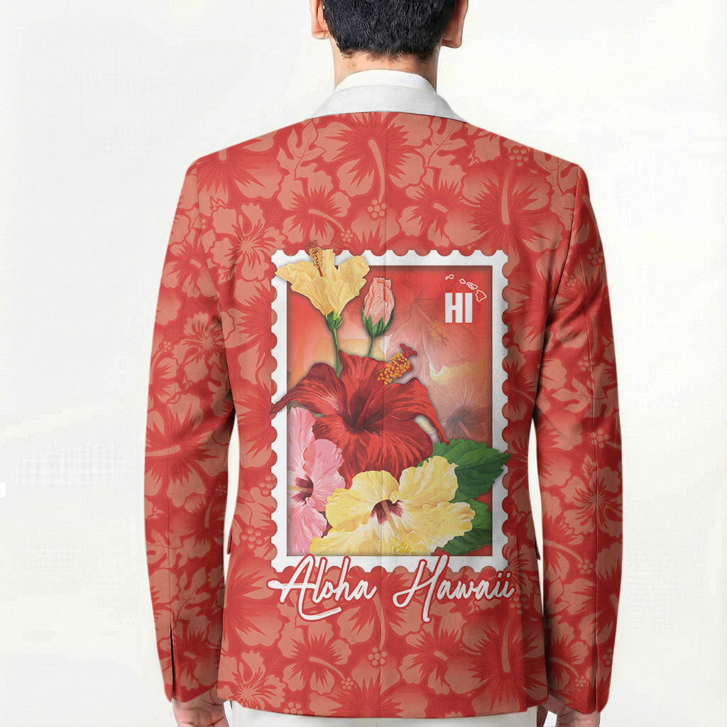 Aloha Hawaii Pua Aloalo Blazer Hawaiian Hibiscus Flowers Stylized Stamp LT14 - Polynesian Pride