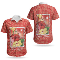 Aloha Hawaii Pua Aloalo Couples Matching Off Shoulder Maxi Dress and Hawaiian Shirt Hawaiian Hibiscus Flowers Stylized Stamp LT14 - Polynesian Pride
