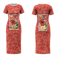 Aloha Hawaii Pua Aloalo Couples Matching Short Sleeve Bodycon Dress and Hawaiian Shirt Hawaiian Hibiscus Flowers Stylized Stamp LT14 - Polynesian Pride