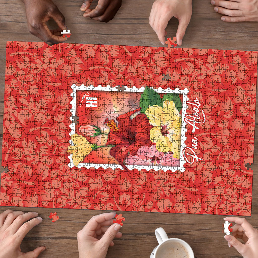 Aloha Hawaii Pua Aloalo Puzzle Hawaiian Hibiscus Flowers Stylized Stamp LT14 - Polynesian Pride