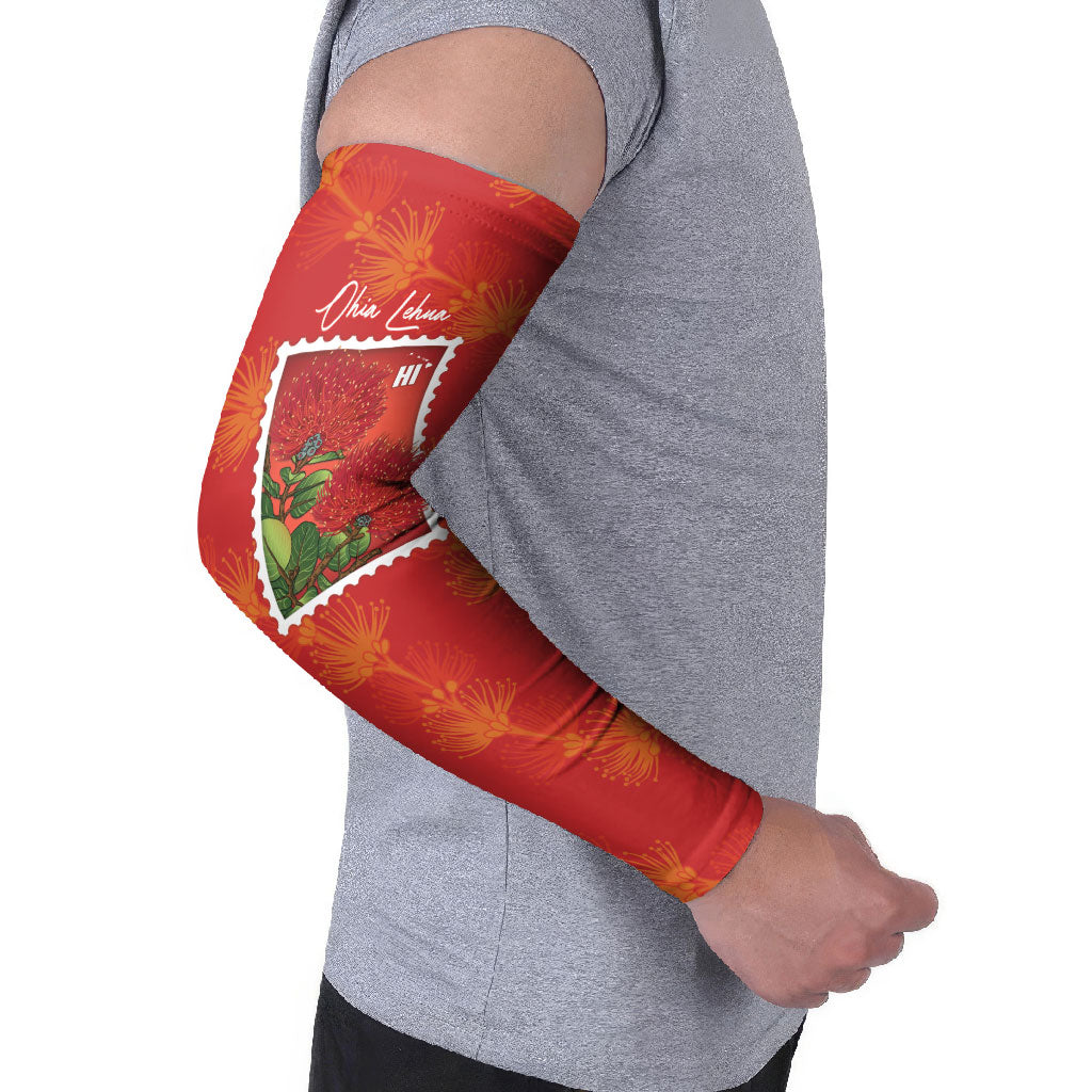 Aloha Hawaii Ohia Lehua Arm Sleeves Hawaiian Lei Stylized Stamp