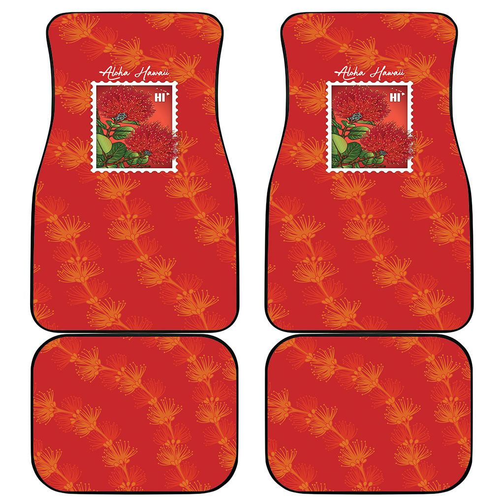 Aloha Hawaii Ohia Lehua Car Mats Hawaiian Lei Stylized Stamp LT14 - Polynesian Pride