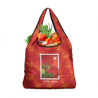 Aloha Hawaii Ohia Lehua Grocery Bag Hawaiian Lei Stylized Stamp