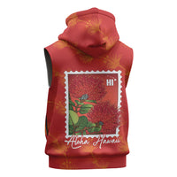 Aloha Hawaii Ohia Lehua Sleeveless Zip Hoodie Hawaiian Lei Stylized Stamp LT14 - Polynesian Pride