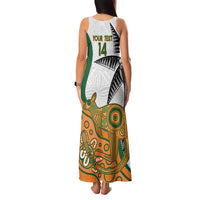 Custom Fiji And Australia Rugby Family Matching Tank Maxi Dress and Hawaiian Shirt Fijian Palm Tree Mix Aussie Kangaroo LT14 - Polynesian Pride