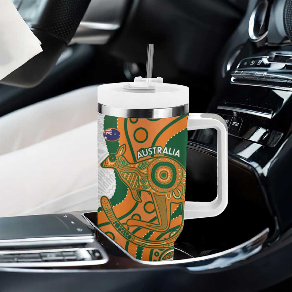 Fiji And Australia Rugby Tumbler With Handle Fijian Palm Tree Mix Aussie Kangaroo