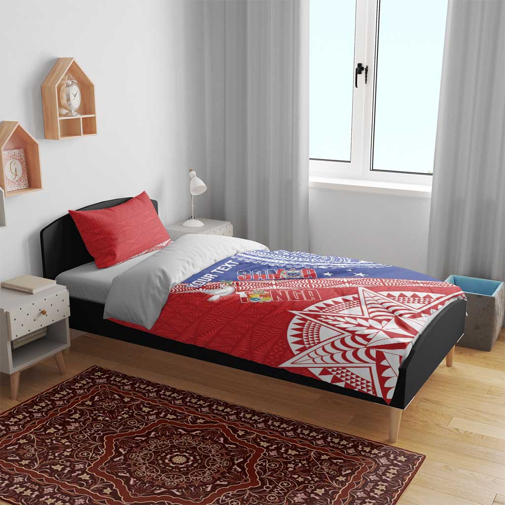 Tonga and Samoa Rugby Custom Bedding Set Ikale Tahi Manu Samoa Together - Polynesian Pride