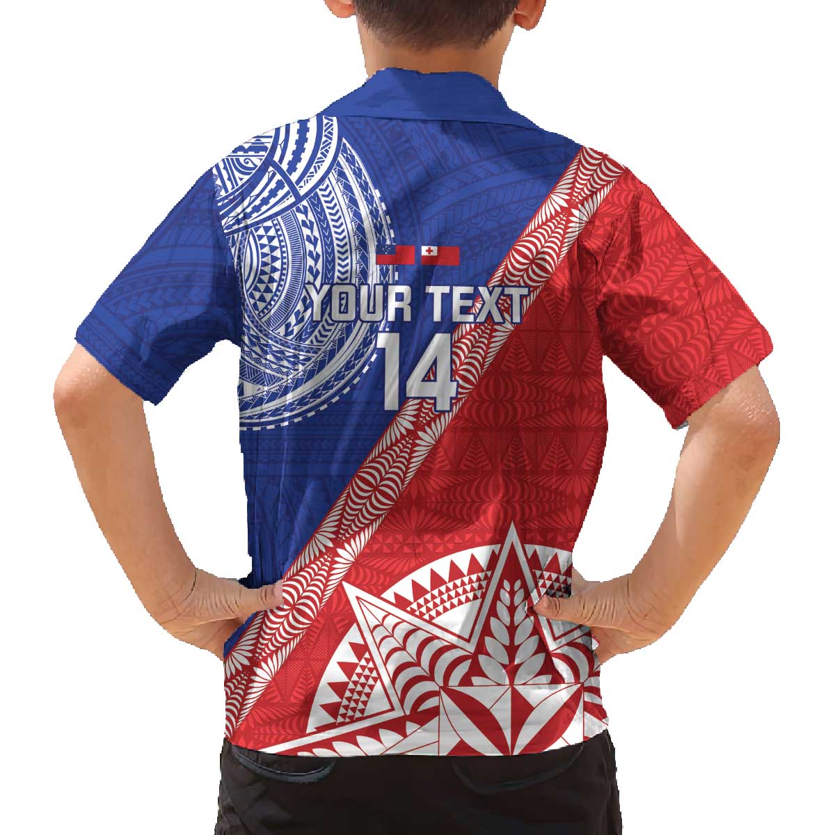 Tonga and Samoa Rugby Custom Family Matching Off The Shoulder Long Sleeve Dress and Hawaiian Shirt Ikale Tahi Manu Samoa Together LT14 - Polynesian Pride