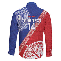 Tonga and Samoa Rugby Custom Family Matching Off The Shoulder Long Sleeve Dress and Hawaiian Shirt Ikale Tahi Manu Samoa Together LT14 - Polynesian Pride