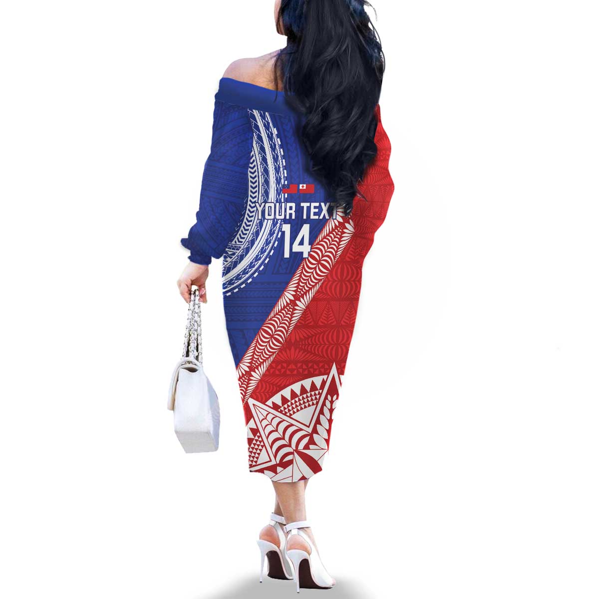 Tonga and Samoa Rugby Custom Family Matching Off The Shoulder Long Sleeve Dress and Hawaiian Shirt Ikale Tahi Manu Samoa Together LT14 - Polynesian Pride
