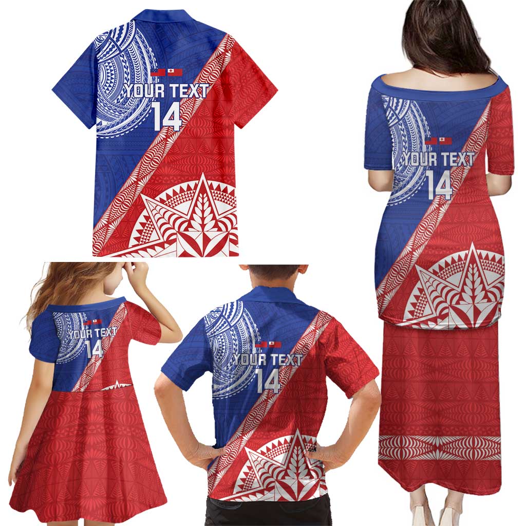 Tonga and Samoa Rugby Custom Family Matching Puletasi and Hawaiian Shirt Ikale Tahi Manu Samoa Together - Polynesian Pride