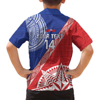 Tonga and Samoa Rugby Custom Family Matching Tank Maxi Dress and Hawaiian Shirt Ikale Tahi Manu Samoa Together - Polynesian Pride