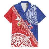 Tonga and Samoa Rugby Custom Family Matching Tank Maxi Dress and Hawaiian Shirt Ikale Tahi Manu Samoa Together - Polynesian Pride