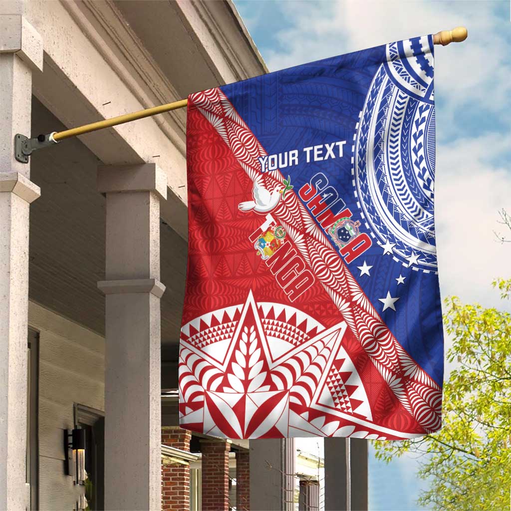 Tonga and Samoa Rugby Custom Garden Flag Ikale Tahi Manu Samoa Together - Polynesian Pride