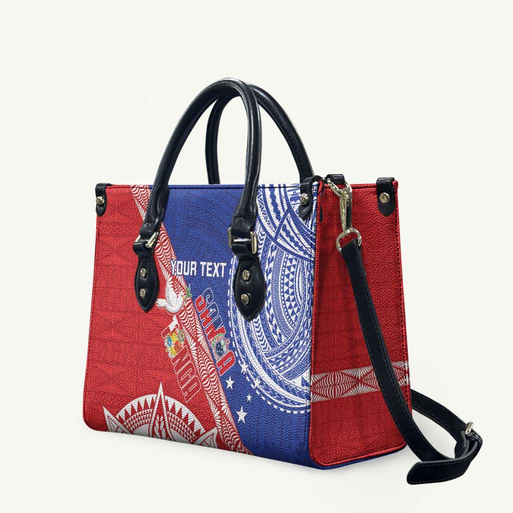 Tonga and Samoa Rugby Custom Leather Bag Ikale Tahi Manu Samoa Together - Polynesian Pride