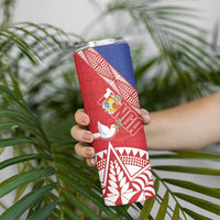 Tonga and Samoa Rugby Skinny Tumbler Ikale Tahi Manu Samoa Together - Polynesian Pride