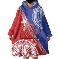 Tonga and Samoa Rugby Custom Wearable Blanket Hoodie Ikale Tahi Manu Samoa Together LT14 - Polynesian Pride
