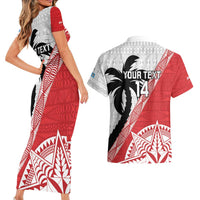 Fiji and Tonga Rugby Custom Couples Matching Short Sleeve Bodycon Dress and Hawaiian Shirt Flying Fijians Ikale Tahi Together Pacific LT14 - Polynesian Pride