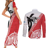 Fiji and Tonga Rugby Custom Couples Matching Short Sleeve Bodycon Dress and Long Sleeve Button Shirt Flying Fijians Ikale Tahi Together Pacific LT14 - Polynesian Pride