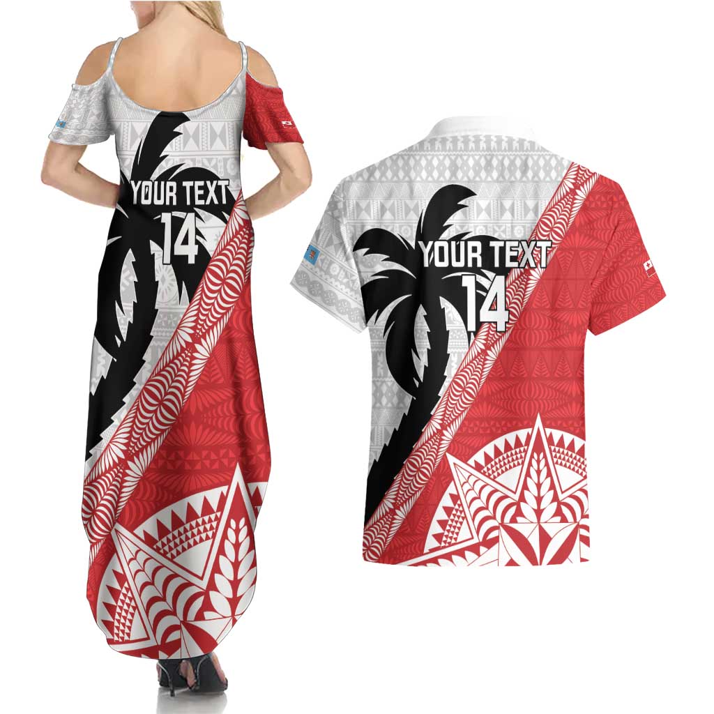 Fiji and Tonga Rugby Custom Couples Matching Summer Maxi Dress and Hawaiian Shirt Flying Fijians Ikale Tahi Together Pacific LT14 - Polynesian Pride