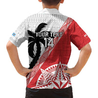 Fiji and Tonga Rugby Custom Family Matching Off The Shoulder Long Sleeve Dress and Hawaiian Shirt Flying Fijians Ikale Tahi Together Pacific LT14 - Polynesian Pride