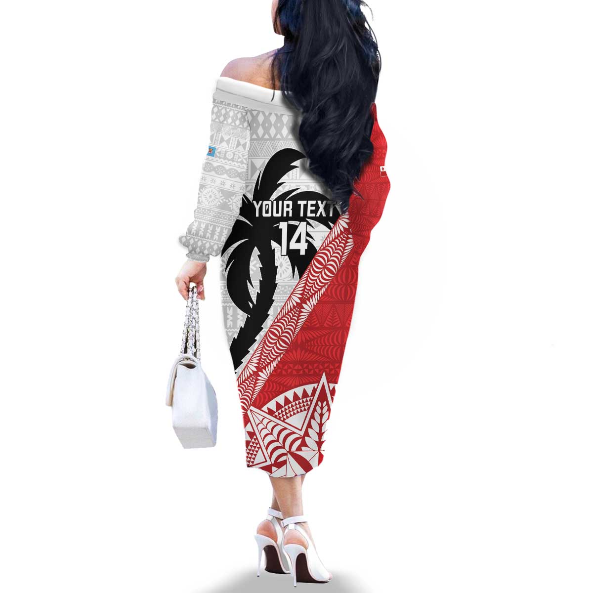 Fiji and Tonga Rugby Custom Family Matching Off The Shoulder Long Sleeve Dress and Hawaiian Shirt Flying Fijians Ikale Tahi Together Pacific LT14 - Polynesian Pride