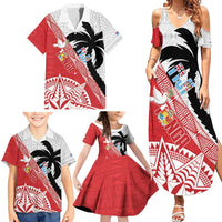 Fiji and Tonga Rugby Custom Family Matching Summer Maxi Dress and Hawaiian Shirt Flying Fijians Ikale Tahi Together Pacific LT14 - Polynesian Pride