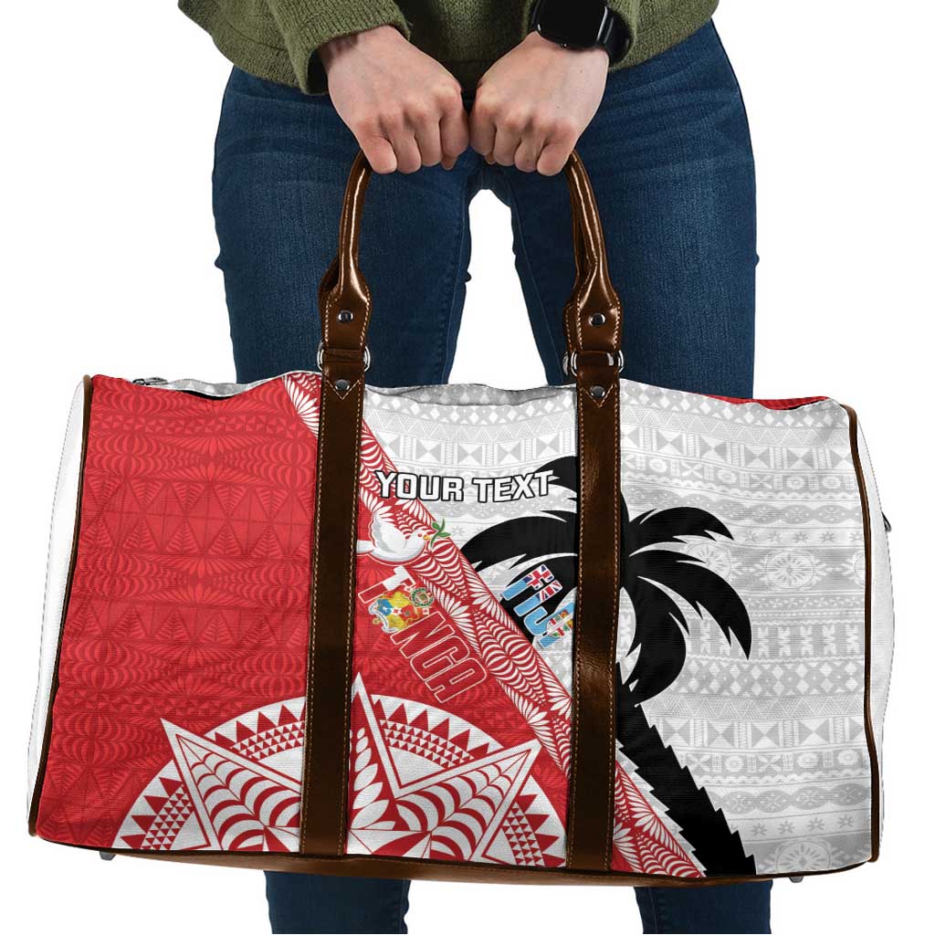 Fiji and Tonga Rugby Custom Travel Bag Flying Fijians Ikale Tahi Together Pacific - Polynesian Pride