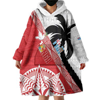 Fiji and Tonga Rugby Custom Wearable Blanket Hoodie Flying Fijians Ikale Tahi Together Pacific LT14 - Polynesian Pride