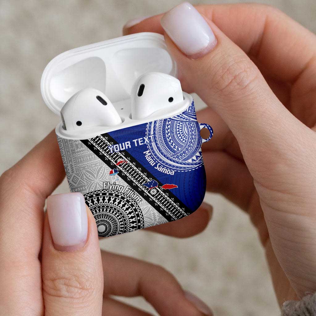 Fiji an Samoa Rugby Custom AirPods Case Flying Fijians Manu Samoa Together Pacific - Polynesian Pride