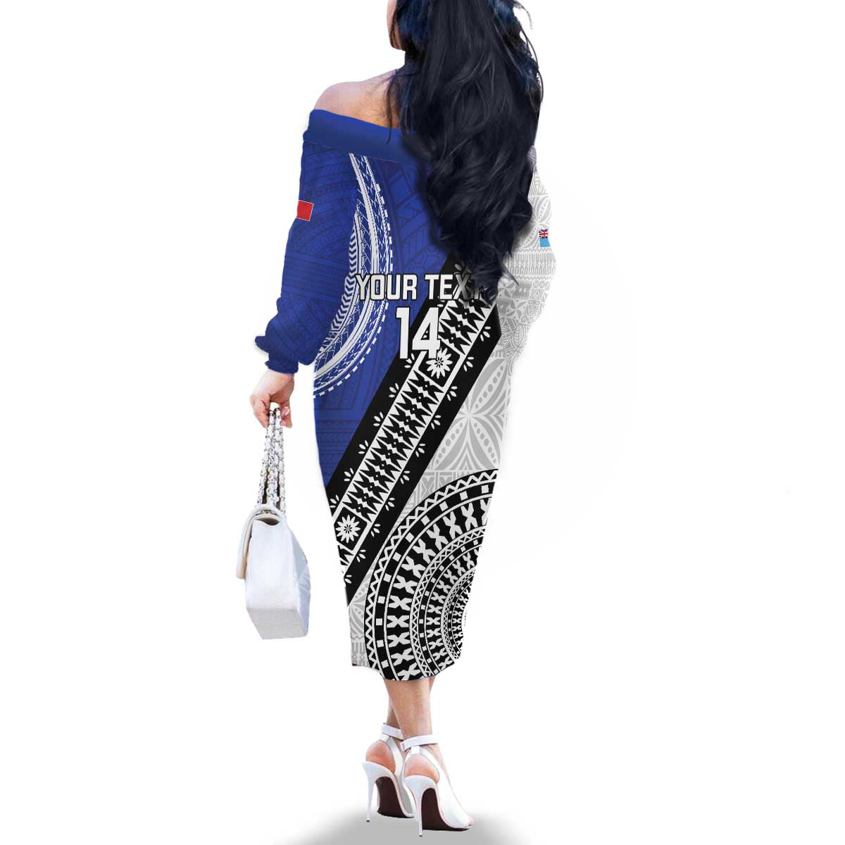 Fiji an Samoa Rugby Custom Family Matching Off The Shoulder Long Sleeve Dress and Hawaiian Shirt Flying Fijians Manu Samoa Together Pacific LT14 - Polynesian Pride