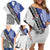 Fiji an Samoa Rugby Custom Family Matching Off Shoulder Short Dress and Hawaiian Shirt Flying Fijians Manu Samoa Together Pacific - Polynesian Pride