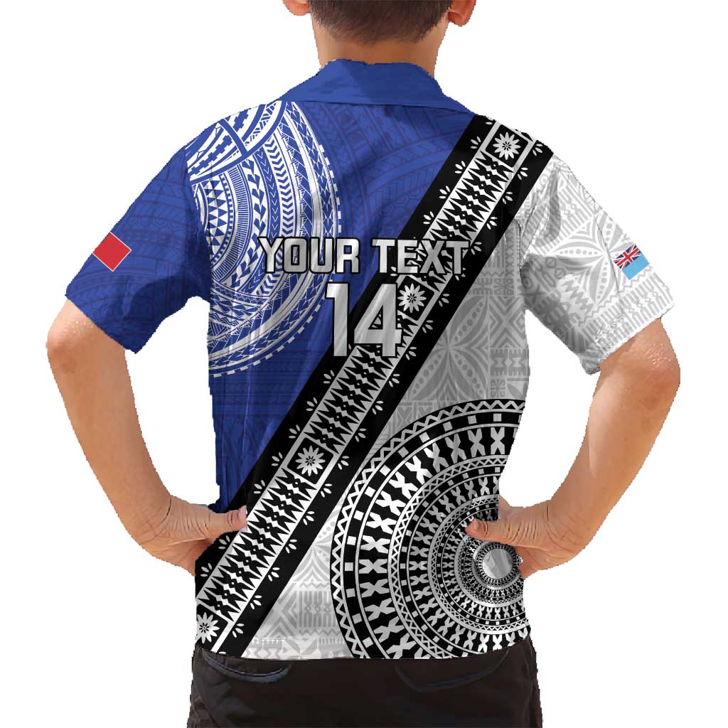 Fiji an Samoa Rugby Custom Family Matching Summer Maxi Dress and Hawaiian Shirt Flying Fijians Manu Samoa Together Pacific LT14 - Polynesian Pride
