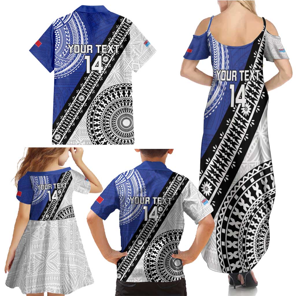 Fiji an Samoa Rugby Custom Family Matching Summer Maxi Dress and Hawaiian Shirt Flying Fijians Manu Samoa Together Pacific LT14 - Polynesian Pride
