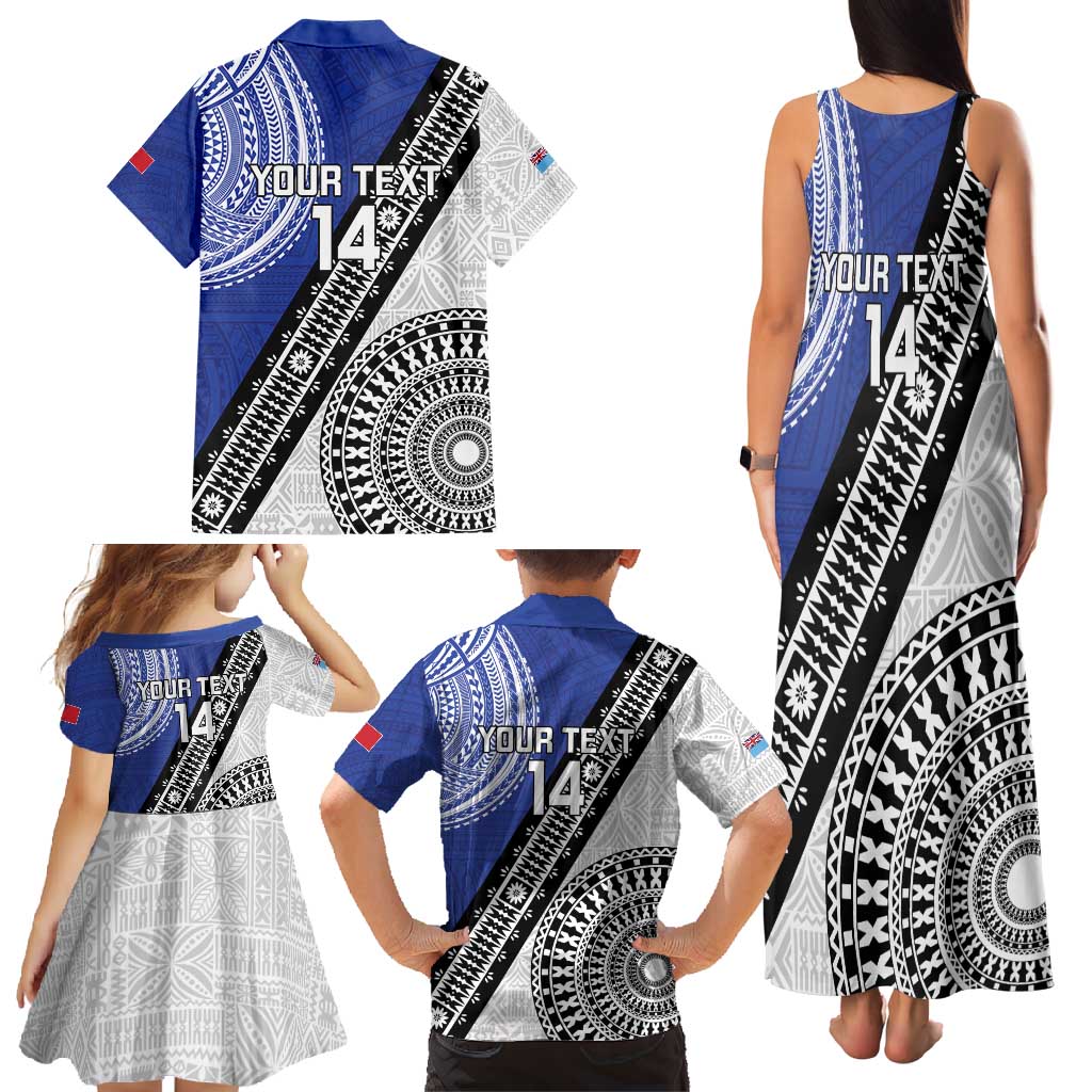 Fiji an Samoa Rugby Custom Family Matching Tank Maxi Dress and Hawaiian Shirt Flying Fijians Manu Samoa Together Pacific LT14 - Polynesian Pride