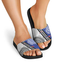 Fiji an Samoa Rugby Custom Slide Sandals Flying Fijians Manu Samoa Together Pacific - Polynesian Pride