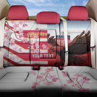 USA and Japan Rugby Custom Back Car Seat Cover Eagles Brave Blossoms Together Pacific LT14 One Size Red - Polynesian Pride