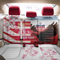 USA and Japan Rugby Custom Back Car Seat Cover Eagles Brave Blossoms Together Pacific LT14 - Polynesian Pride