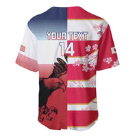 USA and Japan Rugby Custom Baseball Jersey Eagles Brave Blossoms Together Pacific LT14 - Polynesian Pride