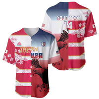 USA and Japan Rugby Custom Baseball Jersey Eagles Brave Blossoms Together Pacific LT14 - Polynesian Pride