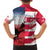 USA and Japan Rugby Custom Family Matching Off Shoulder Maxi Dress and Hawaiian Shirt Eagles Brave Blossoms Together Pacific - Polynesian Pride