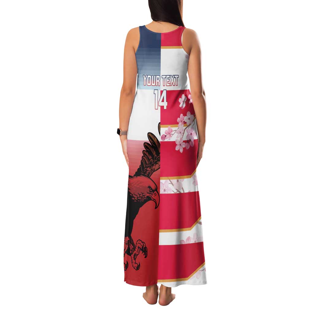 USA and Japan Rugby Custom Family Matching Tank Maxi Dress and Hawaiian Shirt Eagles Brave Blossoms Together Pacific LT14 - Polynesian Pride