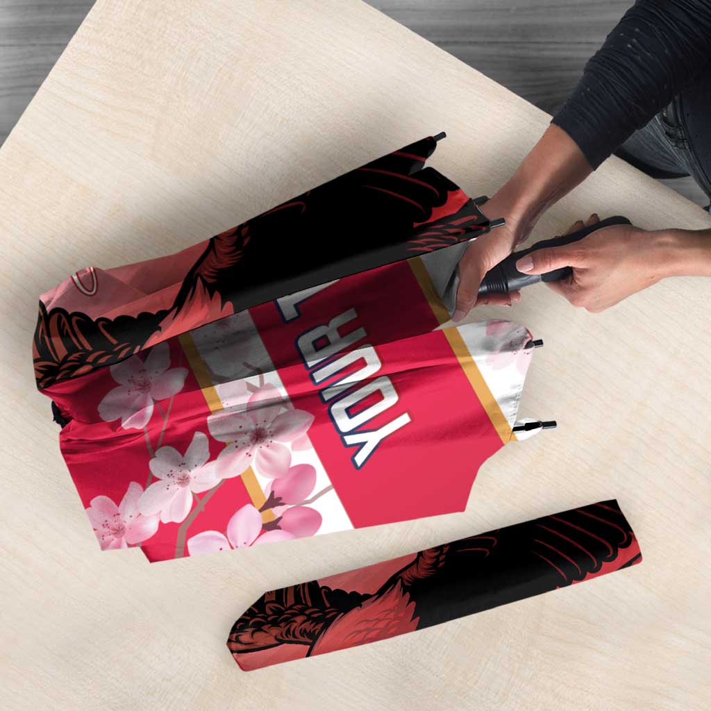 USA and Japan Rugby Custom Umbrella Eagles Brave Blossoms Together Pacific - Polynesian Pride