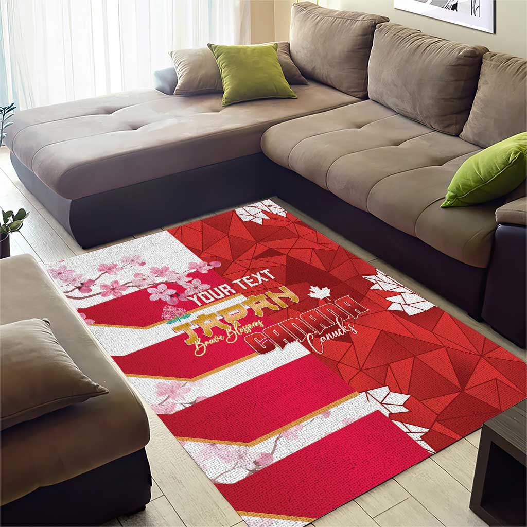 Canada and Japan Rugby Custom Area Rug Canucks Brave Blossoms Together Pacific - Polynesian Pride