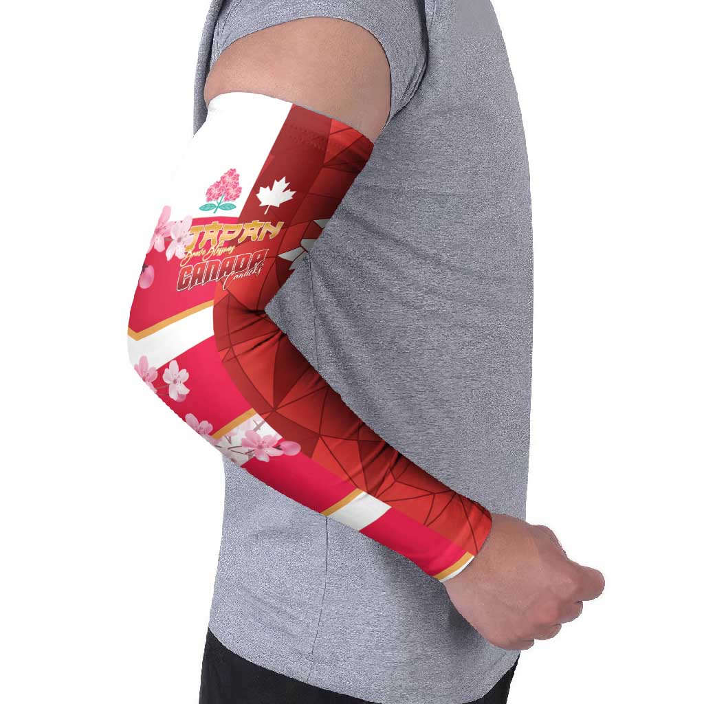 Canada and Japan Rugby Custom Arm Sleeves Canucks Brave Blossoms Together Pacific - Polynesian Pride