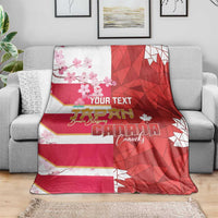 Canada and Japan Rugby Custom Blanket Canucks Brave Blossoms Together Pacific - Polynesian Pride